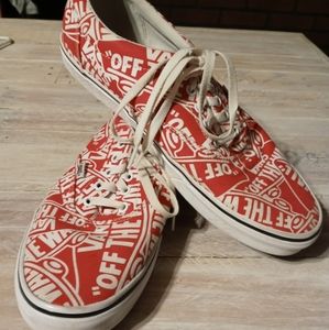 Men's Doheny Vans Off The Wall Size 11.5 Red and White Skate Shoes
